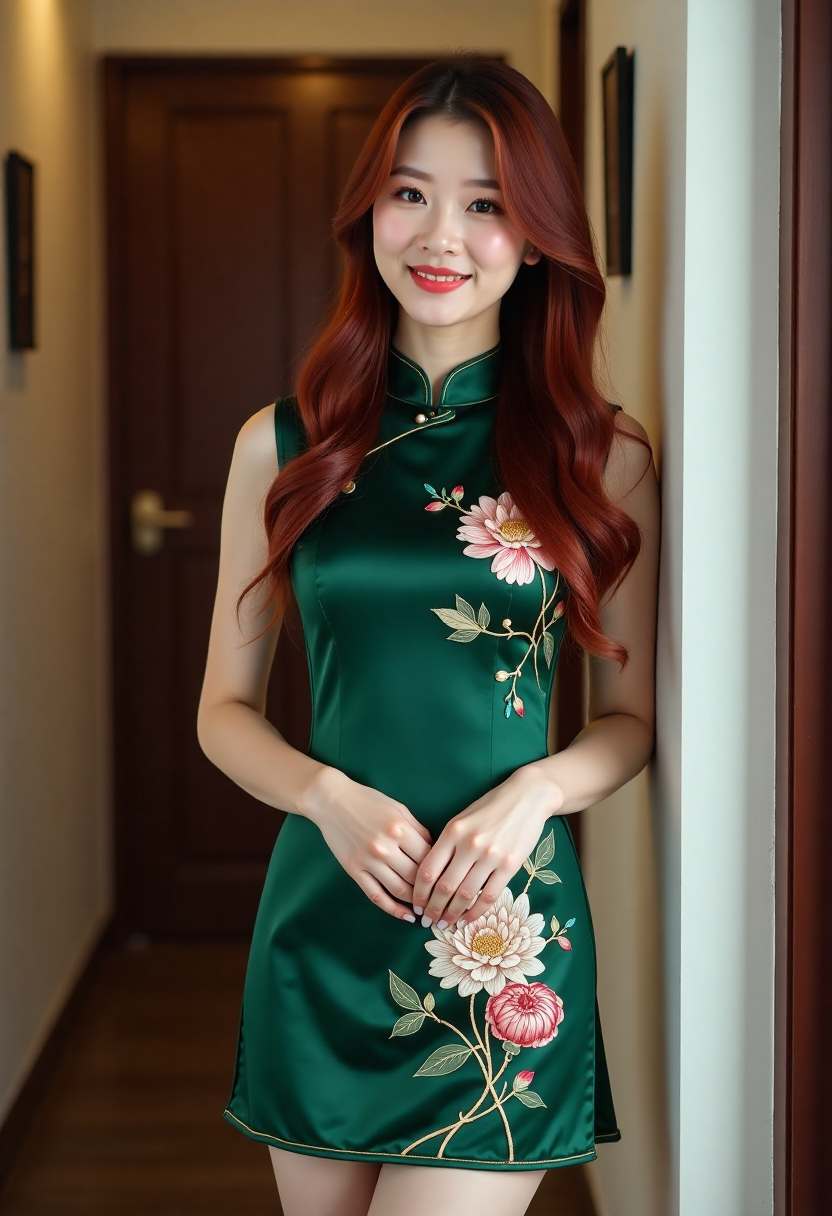 晨园白衬衫海报，园所走廊与白衬衫女老师